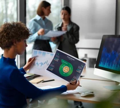 people office analyzing checking finance graphs 2