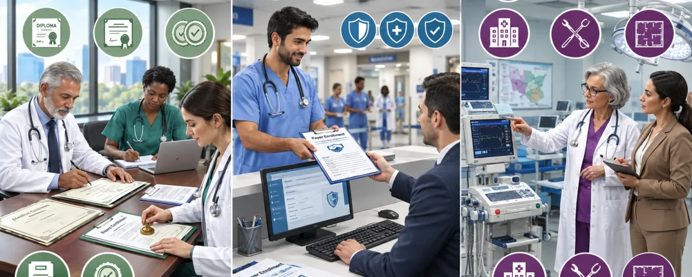 Provider Credentialing vs. Payer Enrollment vs. Facility Privileging Clearing Up the Terminology That Costs Practices Money 2